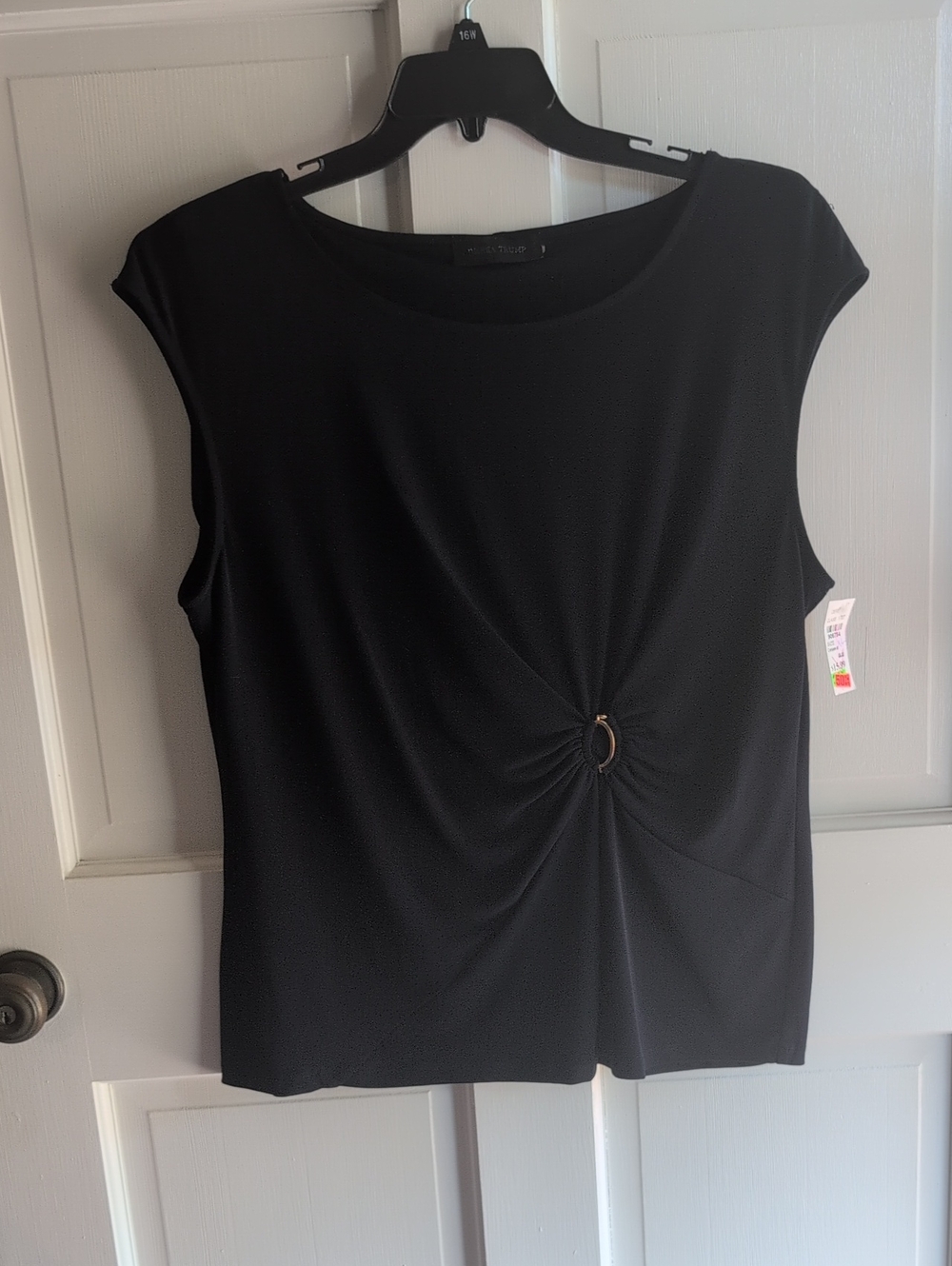 Ivanka Trump Black Sleeveless Twist-Ring Tank Top